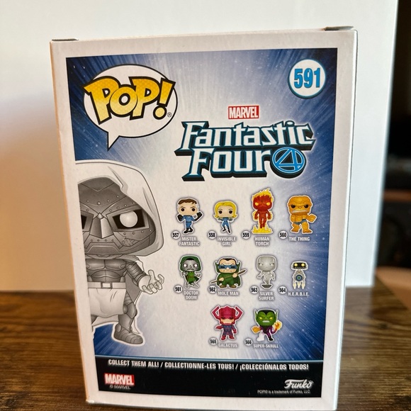 Marvel Funko Pop Doctor Doom Figure - Gray and White - Picture 3 of 6